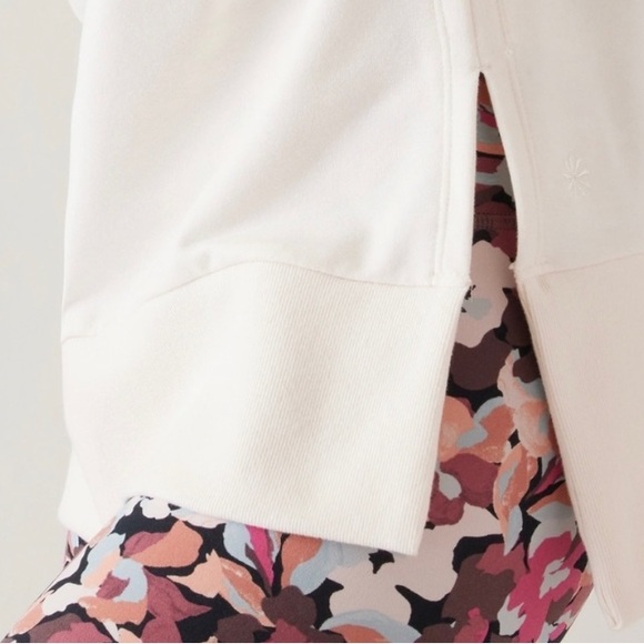 Athleta Retroterry V-Neck Sweatshirt in Magnolia White  NWT - Picture 3 of 8